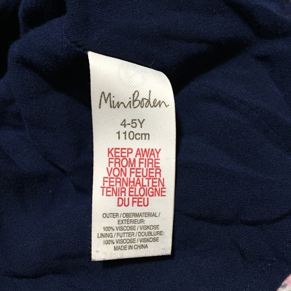 Mini Boden Floral Dress Size 5-6 Years Blue 100% Viscose Pockets - Picture 7 of 8